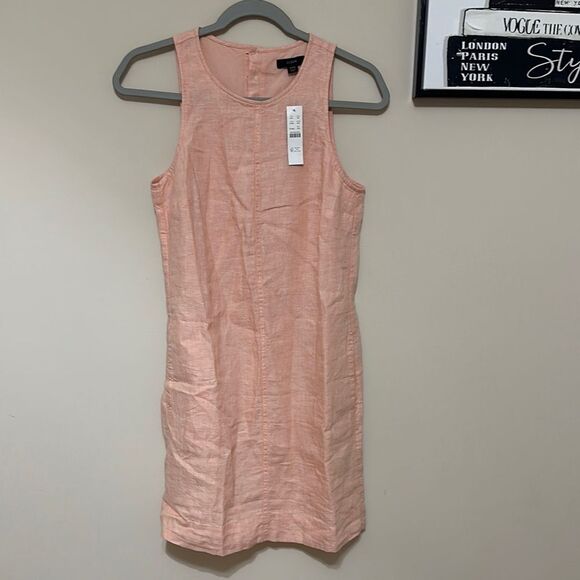 NWT J. Crew Linen Sleeveless Peach Dress size XXS - Picture 1 of 8